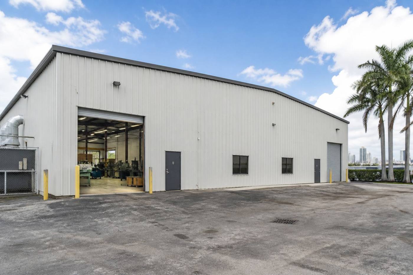 Industrial warehouse machine shop exterior in Hialeah, Florida